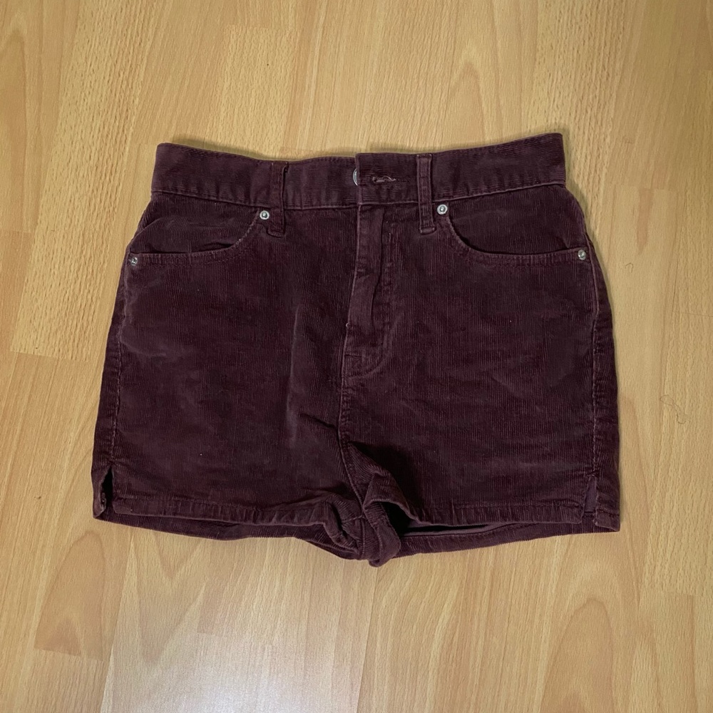 Urban Outfitters 24 BDG Katie Super High Rise Maroon Shorts
